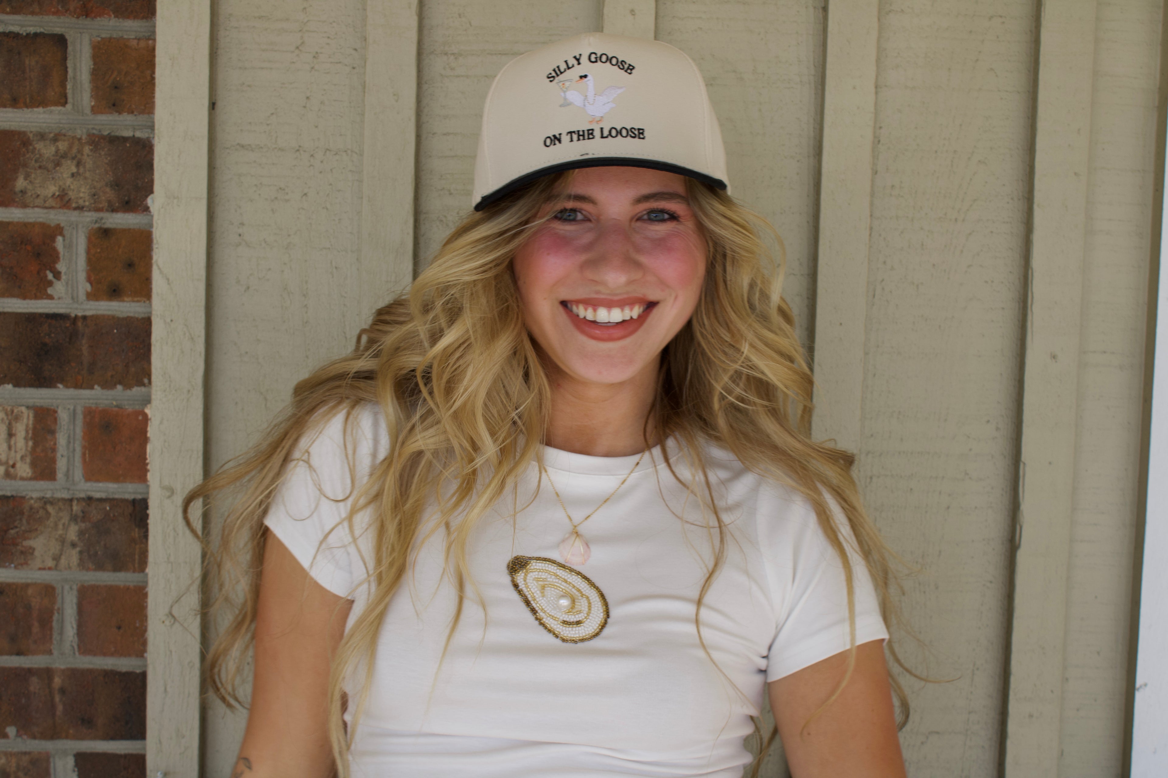 ROMY OYSTER BEAD EMBROIDERED TEE