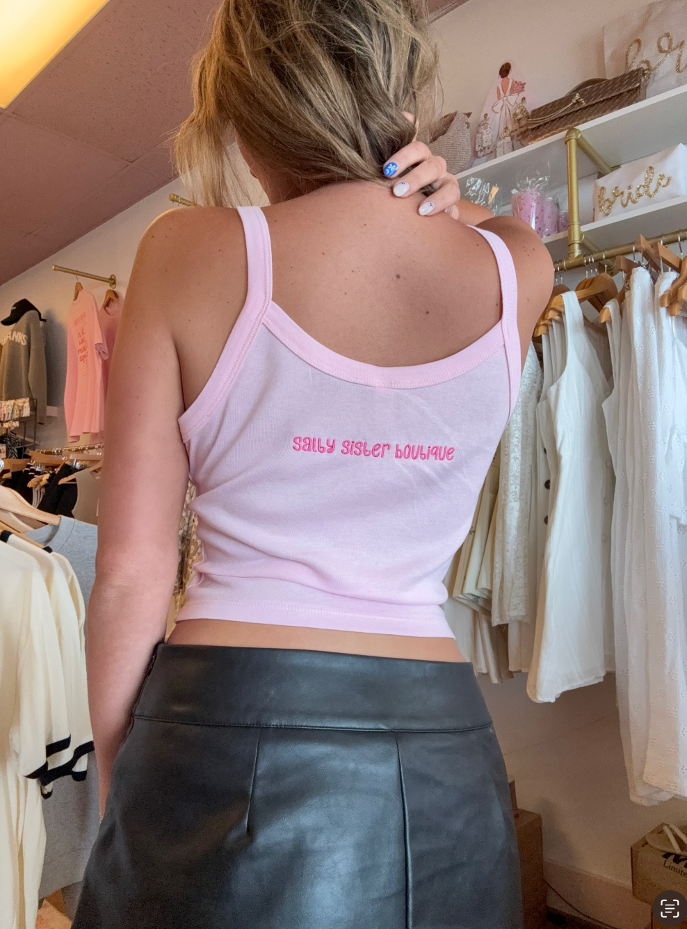 Salty Sister Embroidered Tank