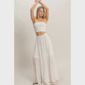Smocked Tube Top & Tiered Skirt Set