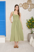 Soft Girl Summer Midi Dress | Butter Yellow, White, Olive