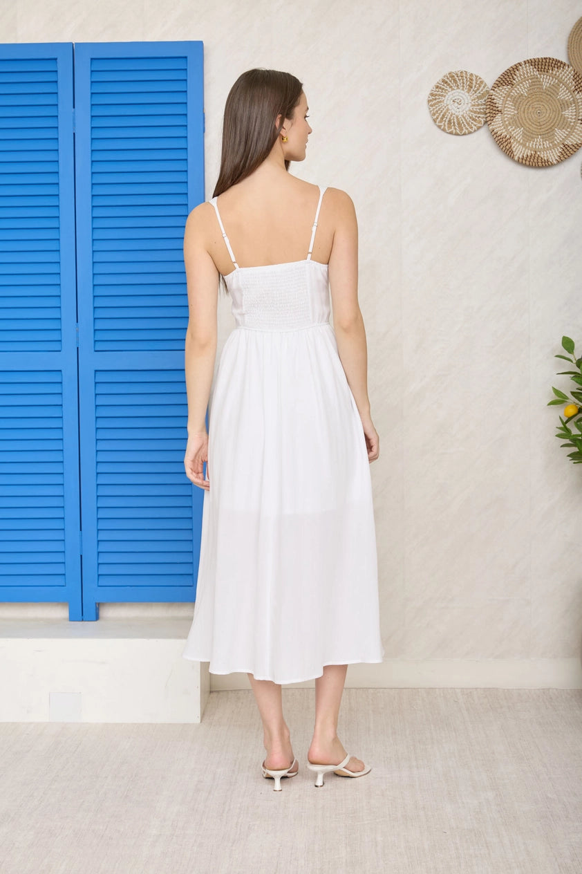 Soft Girl Summer Midi Dress | Butter Yellow, White, Olive