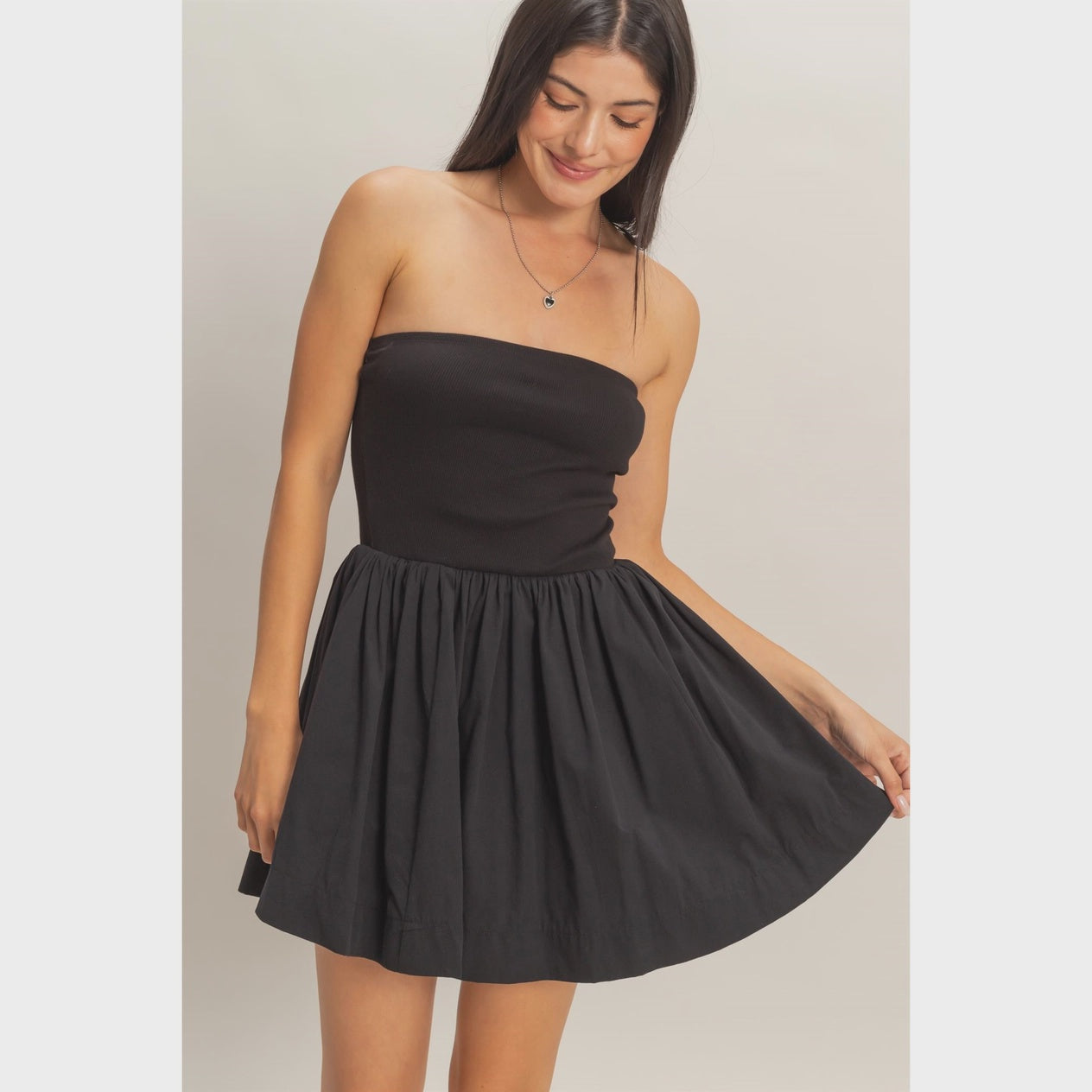 Strapless Flowy Mini Dress