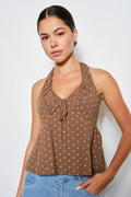 HAZEL RUCHED HALTER TOP