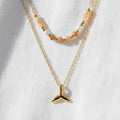 Stylish Double Layer Fish Tail Pendant Necklace