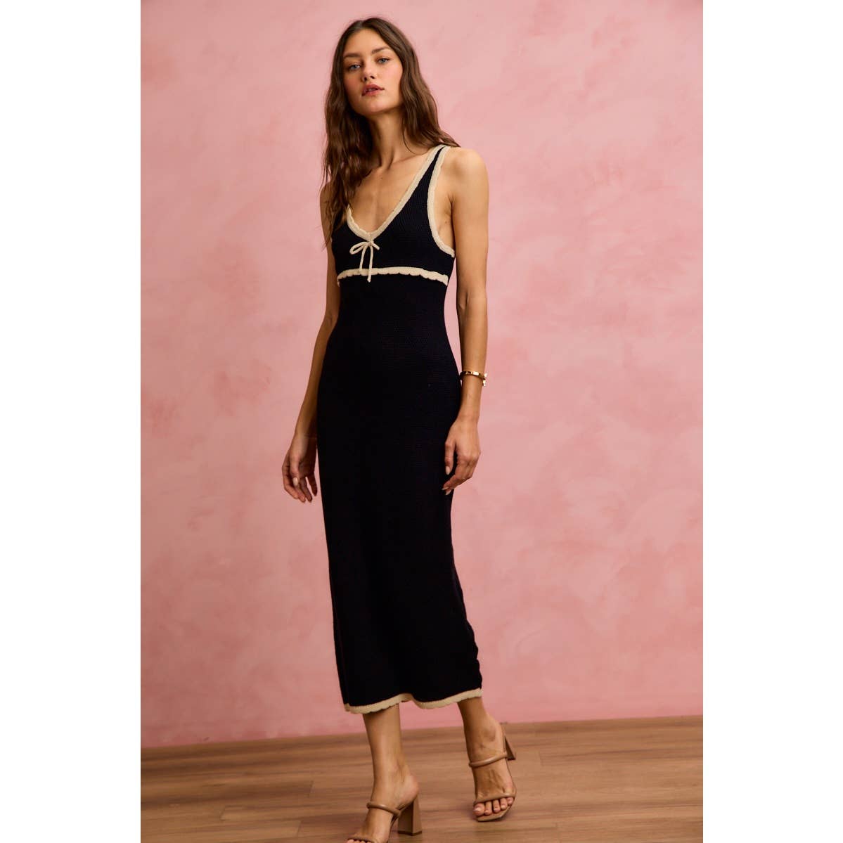 Capri Contrast Knit Maxi Dress