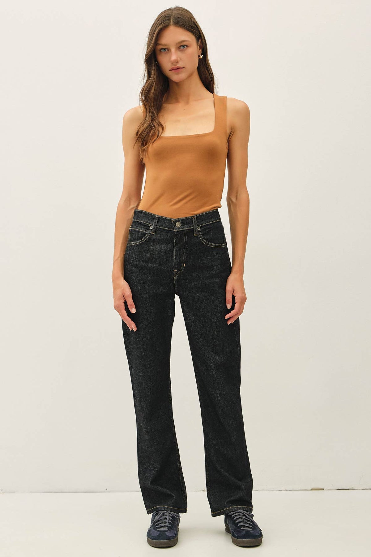 DOUBLE LINED SQUARE NECK TANK