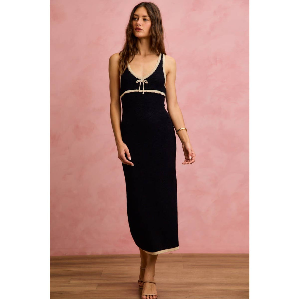 Capri Contrast Knit Maxi Dress