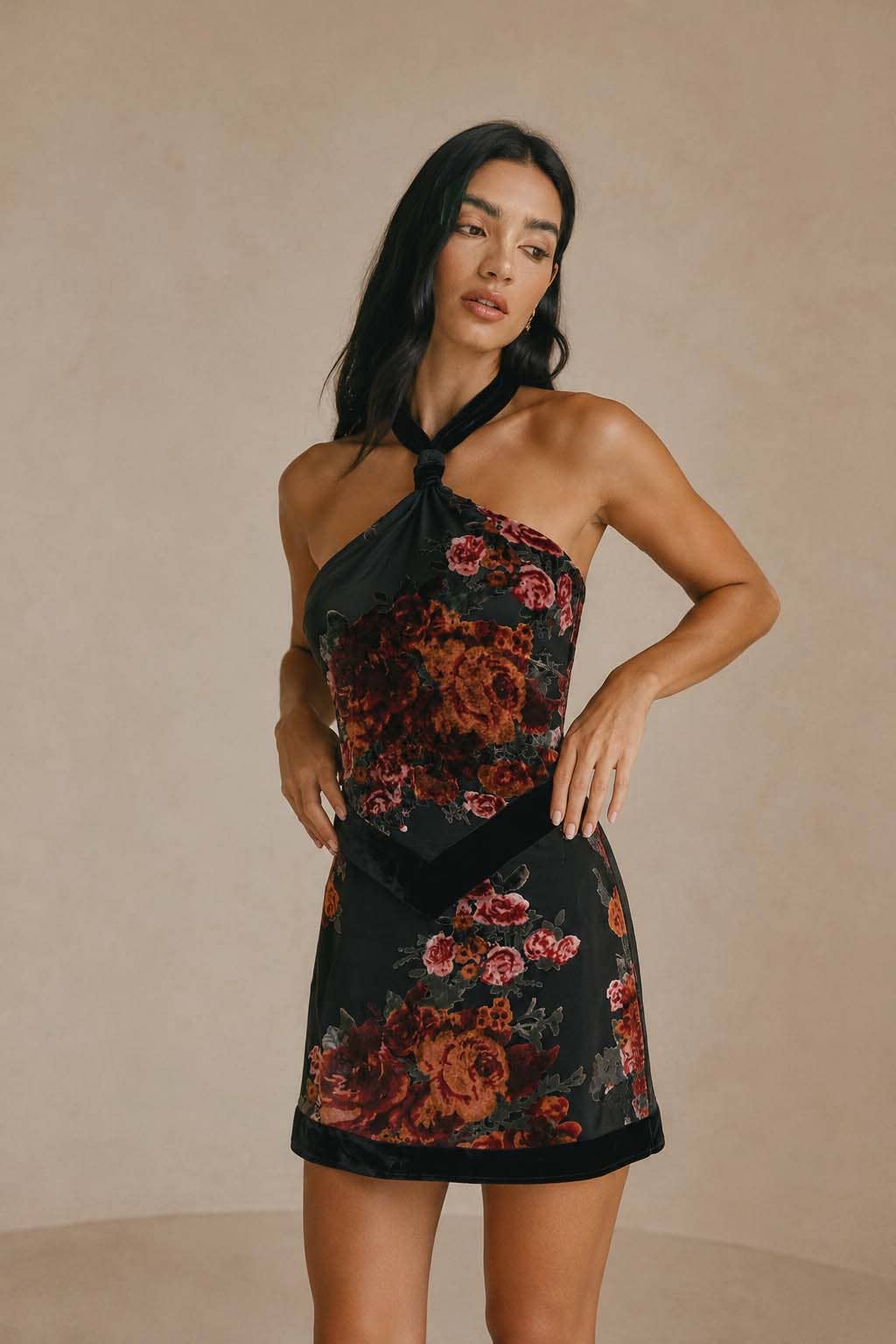 Burnout Velvet Mini Dress