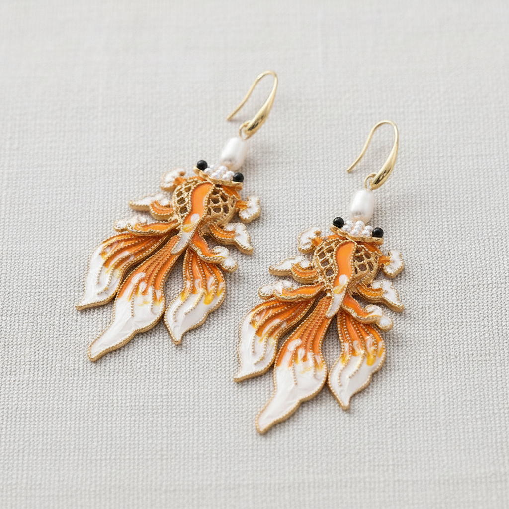 Koi Fish Hook Earrings