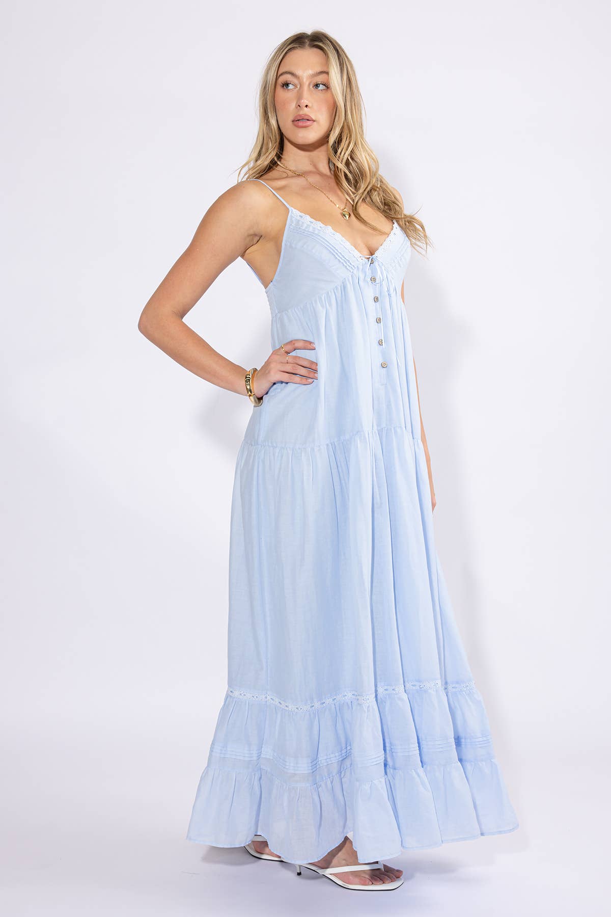 Babydoll Blue  Maxi Dress