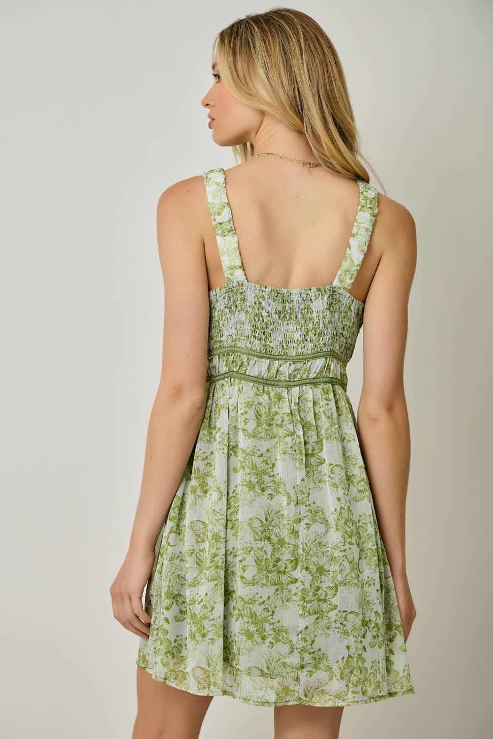 Floral Front Tie Mini Dress