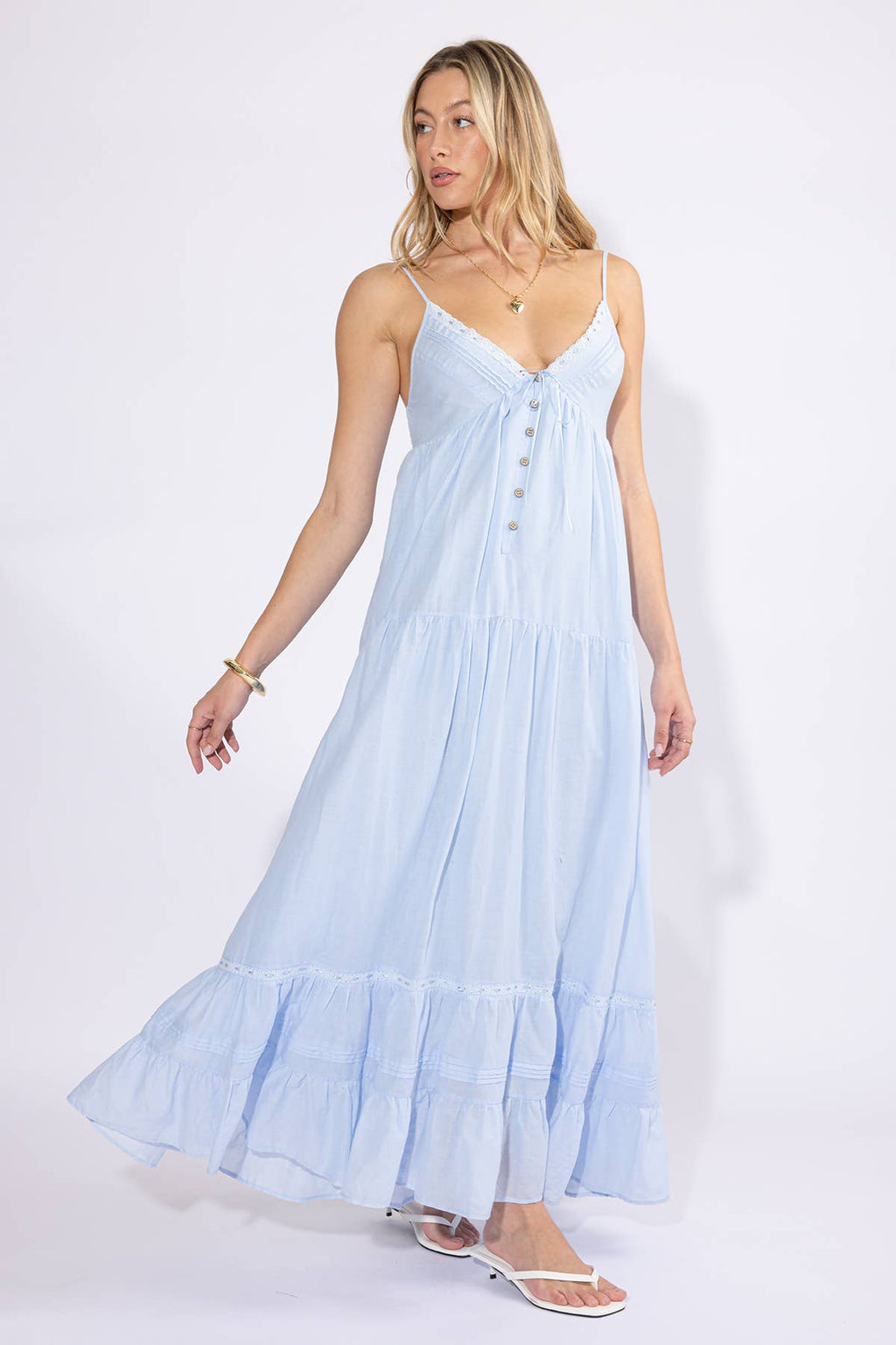 Babydoll Blue  Maxi Dress