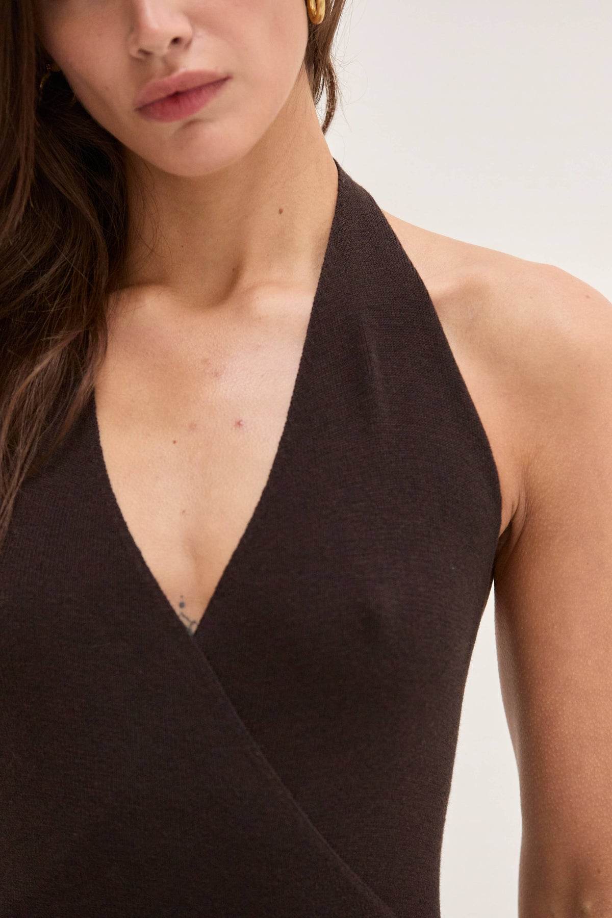 Iro V-Neck Halter Knit Mini Dress
