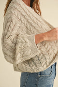 Stone Lightweight Cable Knit Cardigan