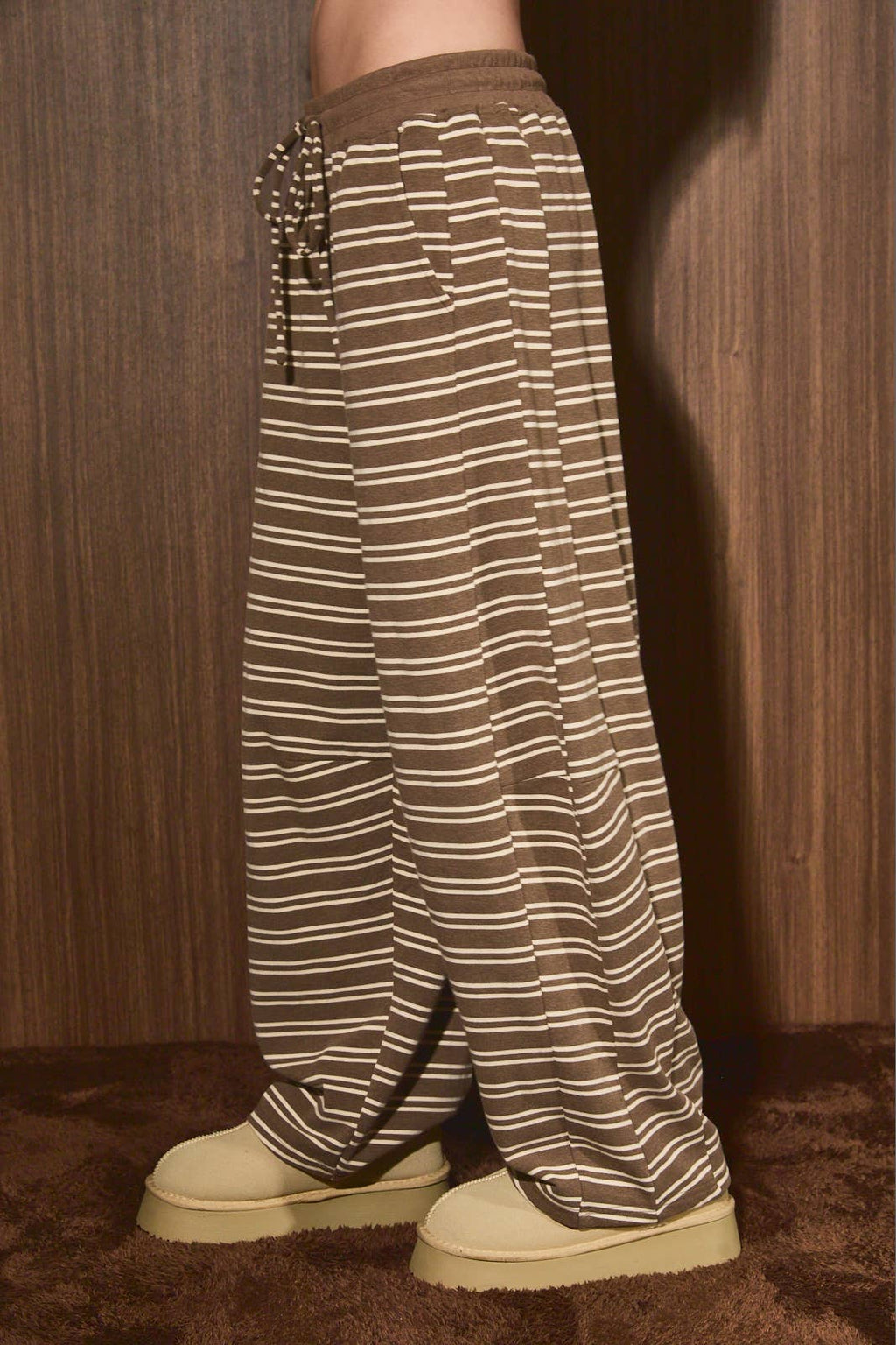 Striped Low-Rise Barrel Lounge Sweatpants