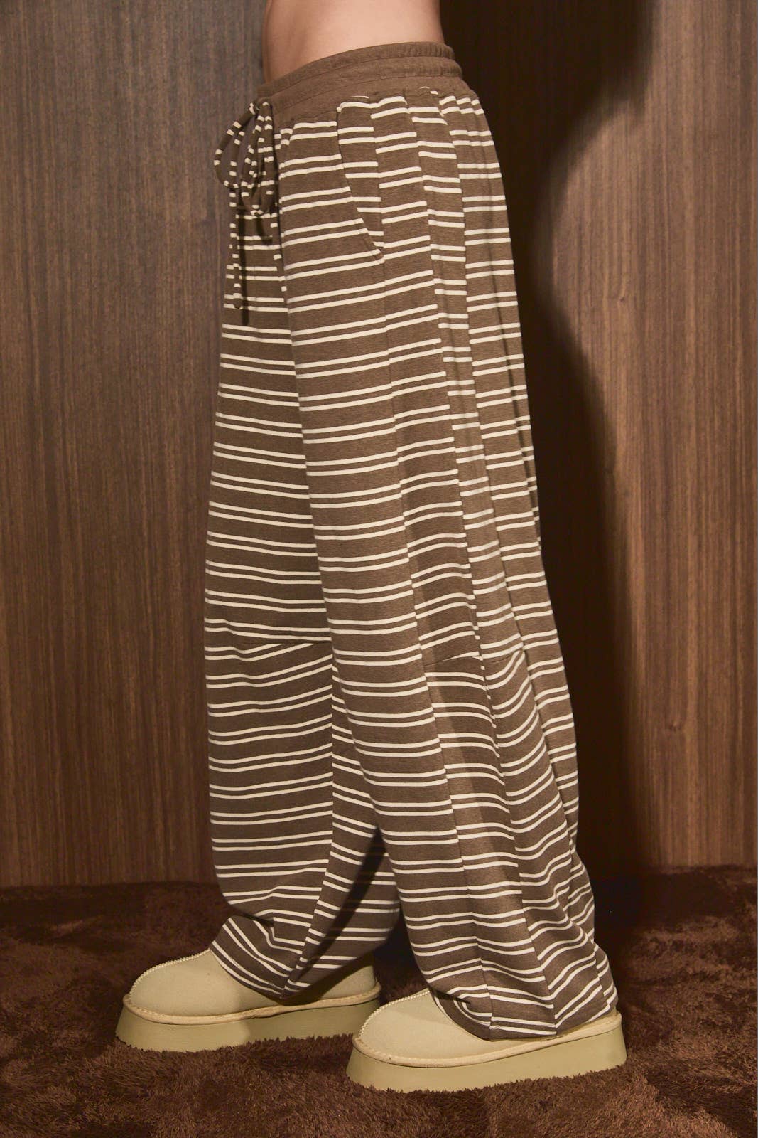 Striped Low-Rise Barrel Lounge Sweatpants