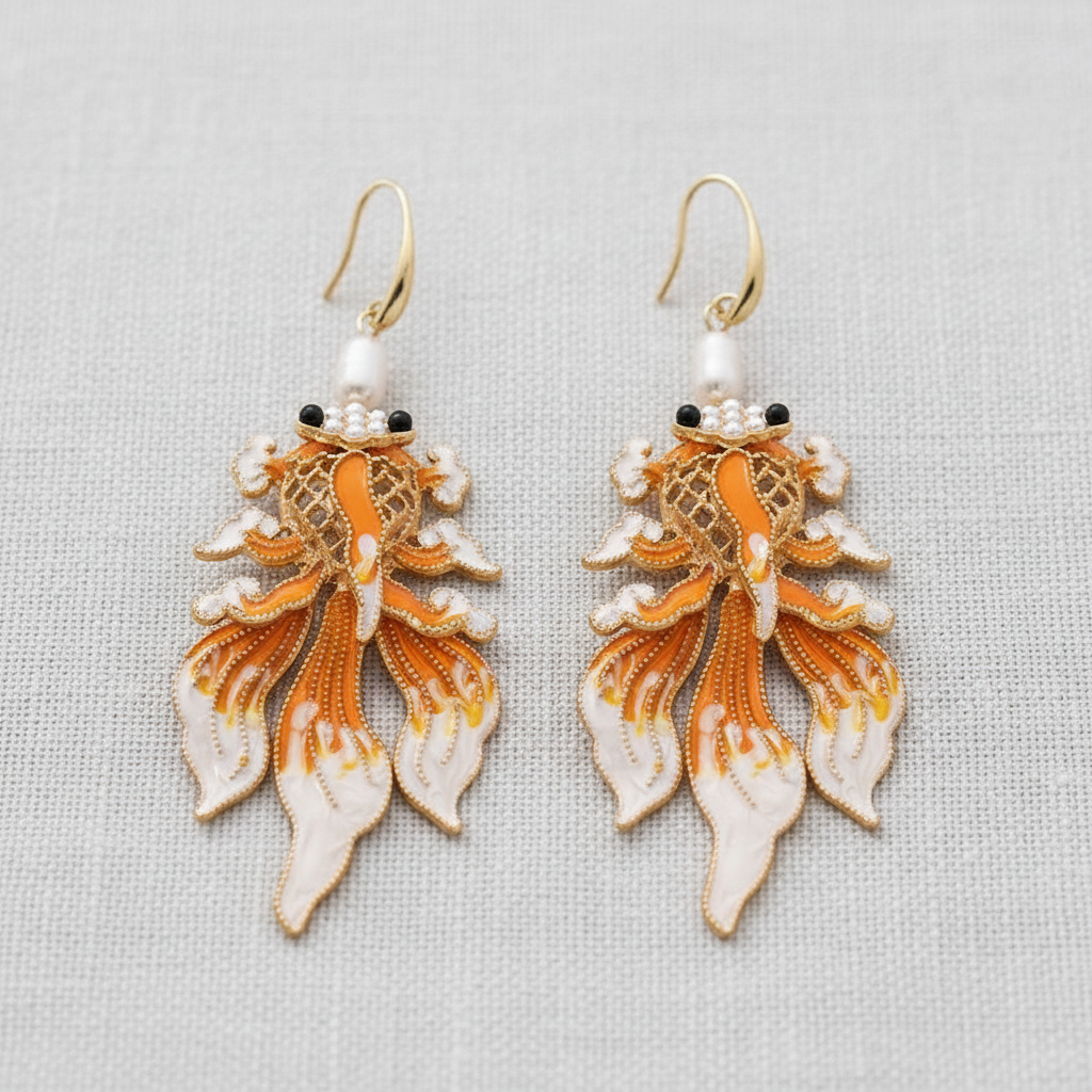Koi Fish Hook Earrings