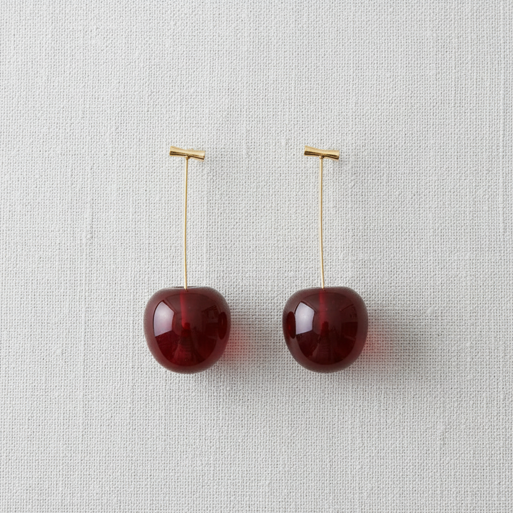 Chic Cherry Drop Earrings