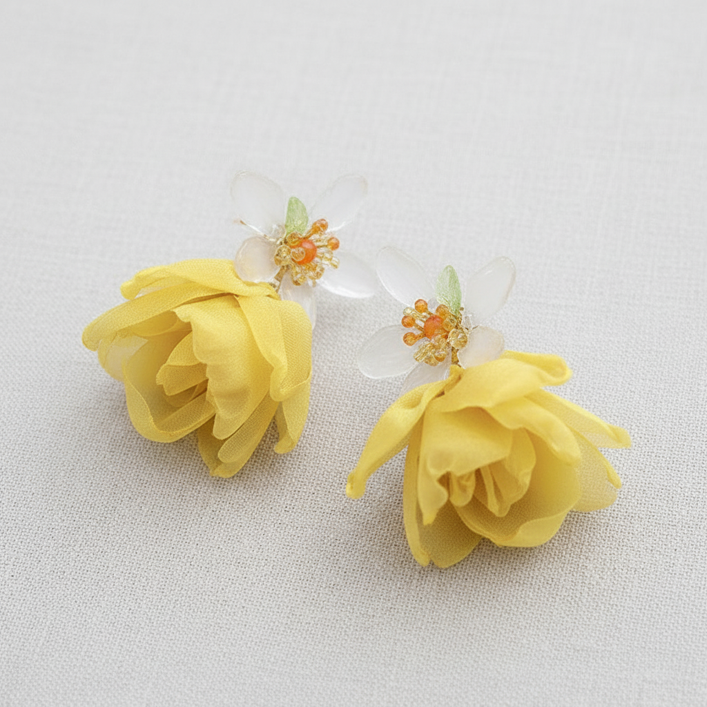 Chic Floral Fabric Earrings