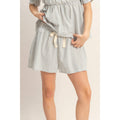 Striped Elastic Waist Shorts