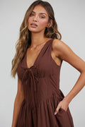 Rene Corset Mocha Midi Dress