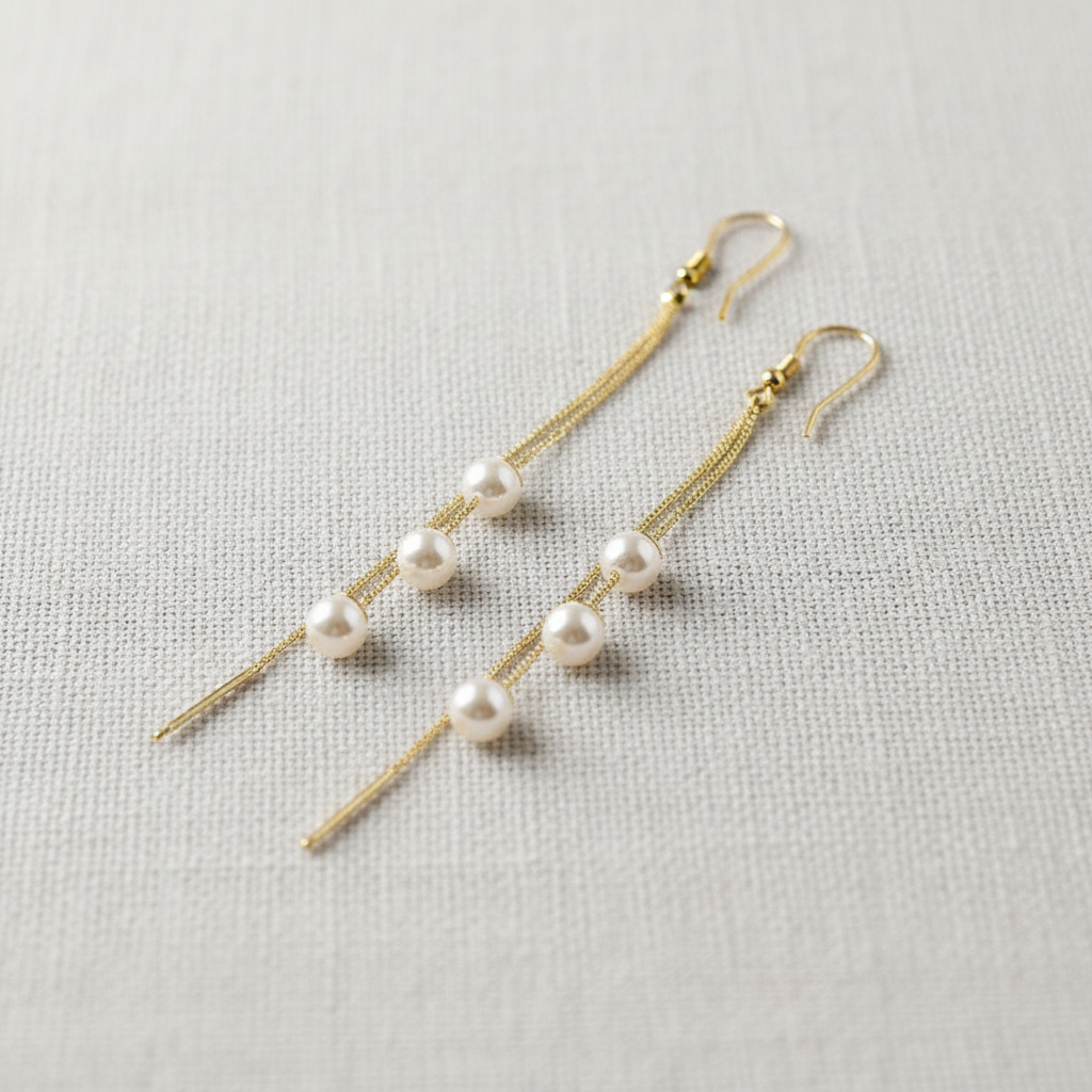 Vintage Pearl Tassel Drop Earrings