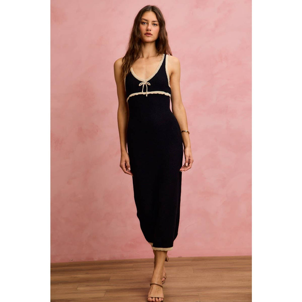 Capri Contrast Knit Maxi Dress