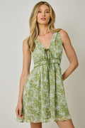 Floral Front Tie Mini Dress