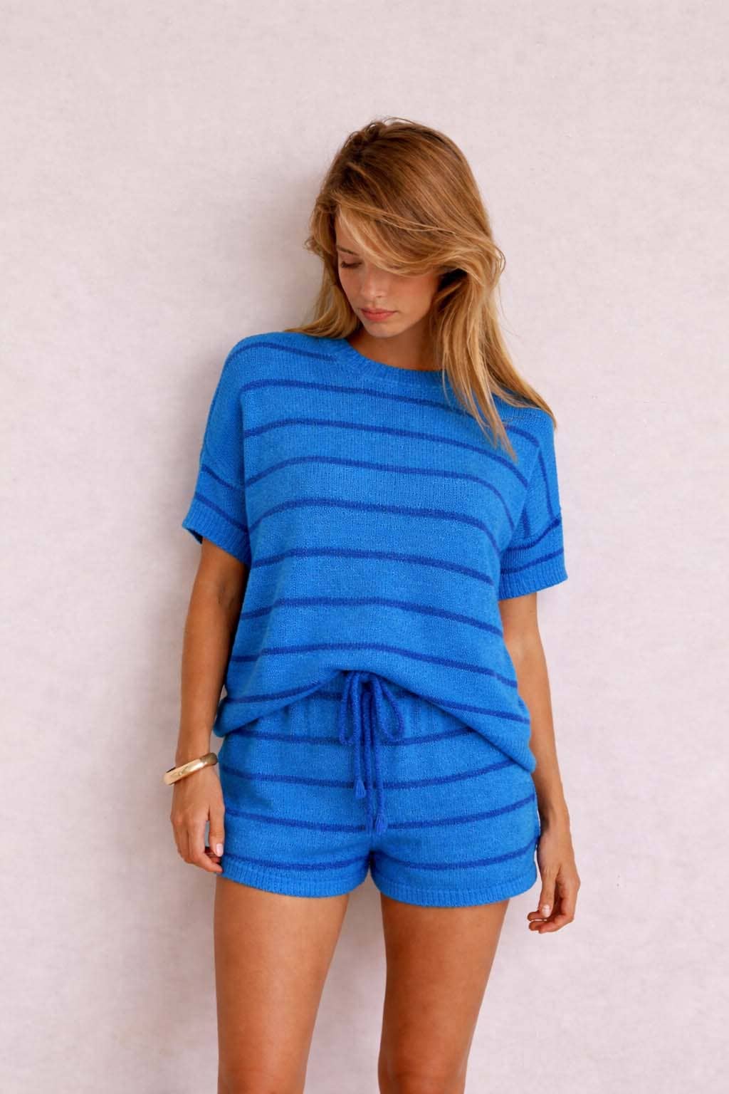Stripe Knit Short Set