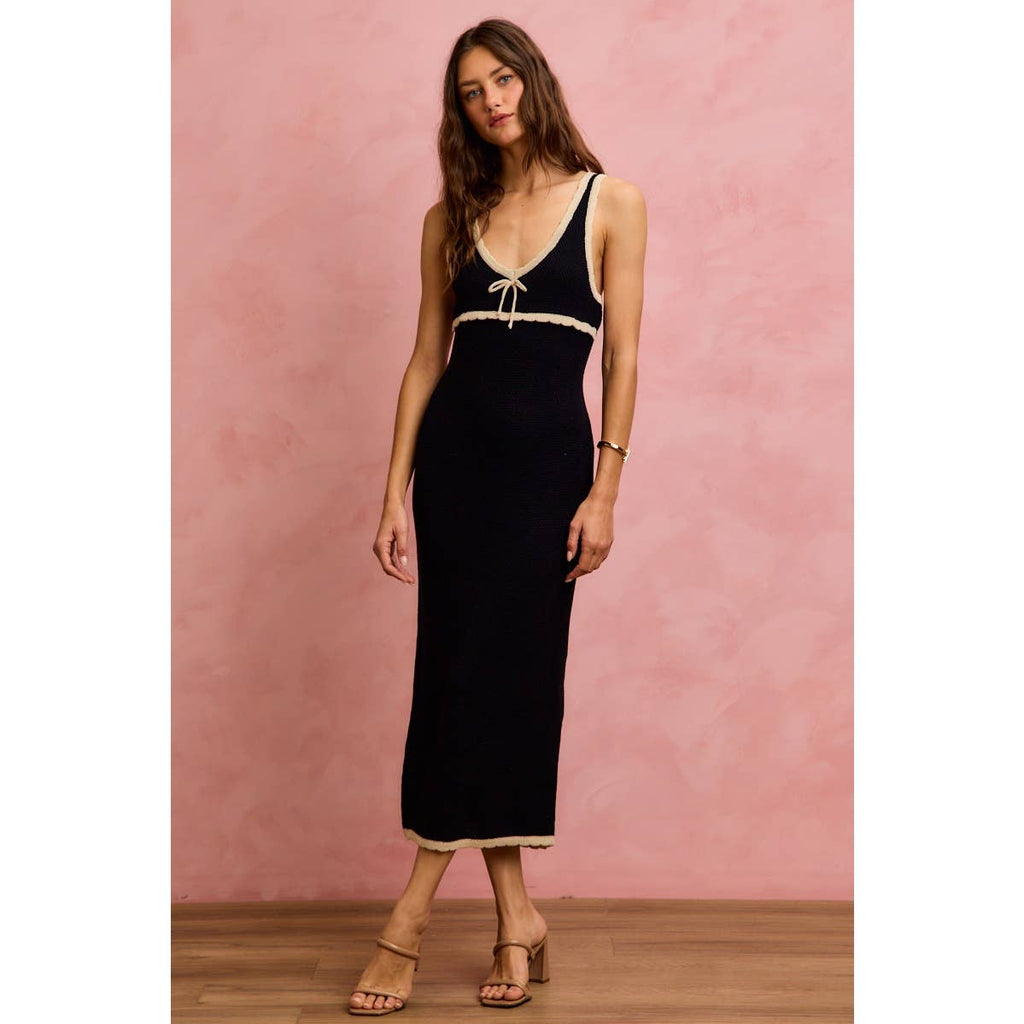 Capri Contrast Knit Maxi Dress