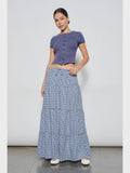 HENLEY GINGHAM TIERED MAXI SKIRT