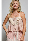Romantic Lace Ruffle Tiered Cami Top
