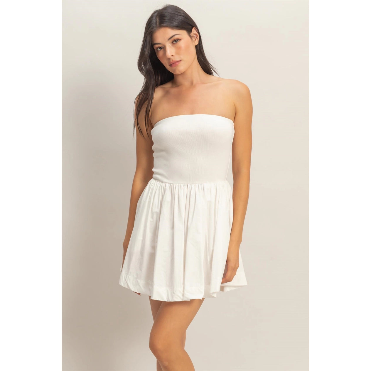 Strapless Flowy Mini Dress