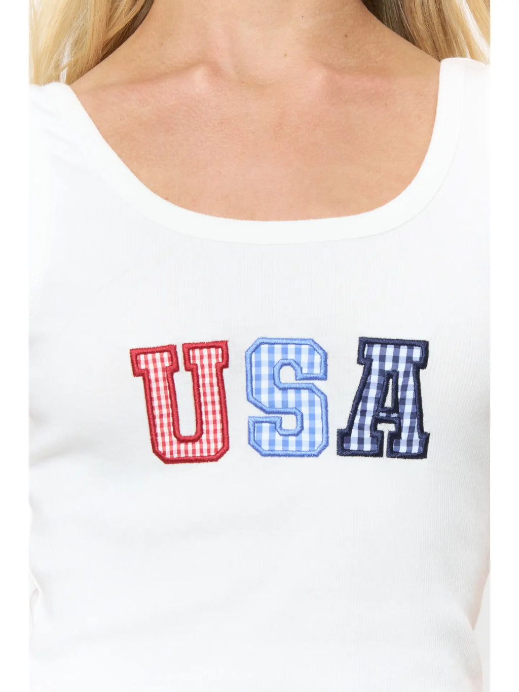 USA Appliqué Ribbed Tank Top