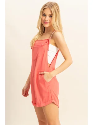 Rayon Linen Self Tie Straps Romper