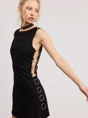 Side O-Cut Linen Dress