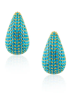 Celine Cz Raindrop Earring Turquoise