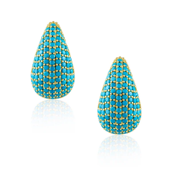 Celine Cz Raindrop Earring Turquoise