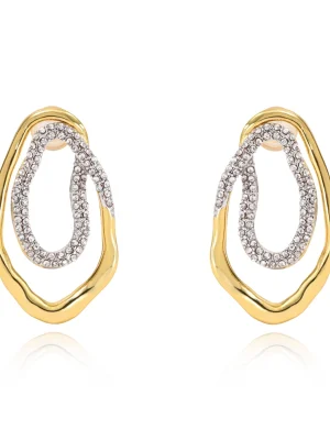 Harper Two Tone Pave Earring