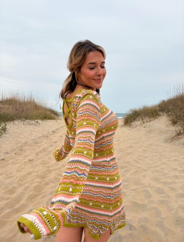 green multi dress