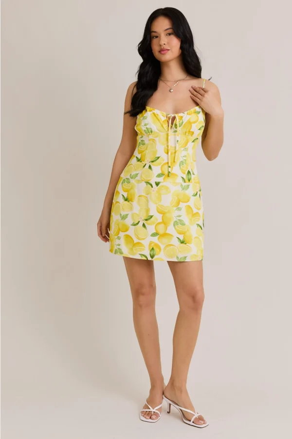 lemon linen dress