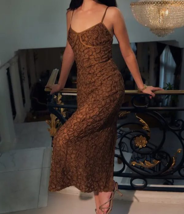 brown strap midi