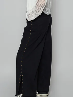 Embellished Wide-Leg Pants