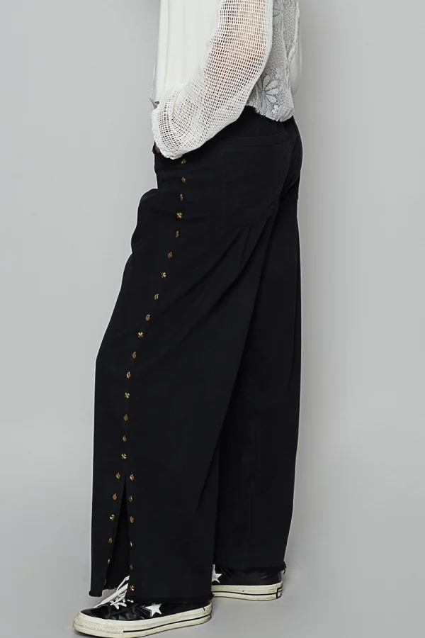 Embellished Wide-Leg Pants